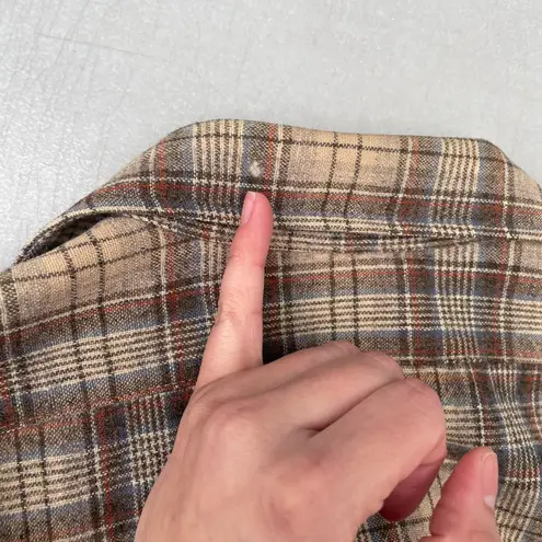 Pendleton Vintage 70s Wool Brown Flannel Button Up Long Sleeve T-shirt