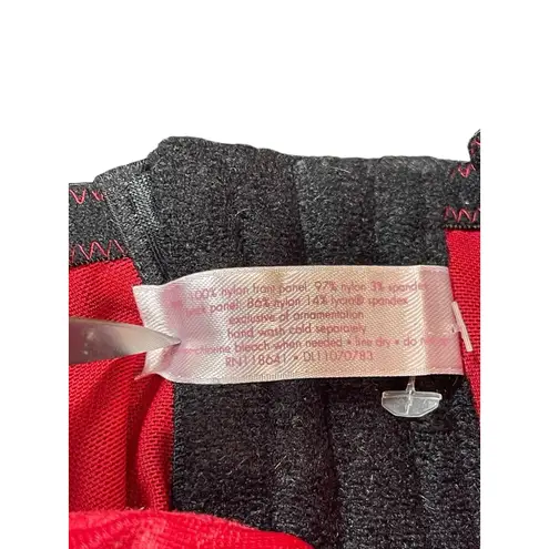 Cacique Red Black Lace Corset Bustier Bra Top Size 14/16 Lingerie Goth Pinup