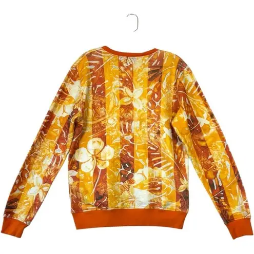 Jijil Man Collection Orange Floral Striped Sweatshirt Made in Italy Size M Yellow Size M