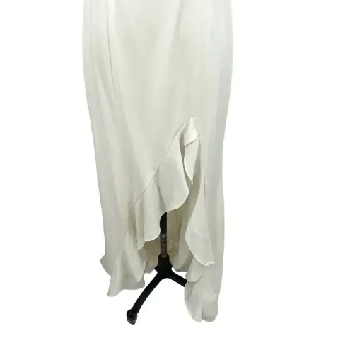 Jay‎ Godfrey Balon White Ruffle Shoulder Long Crepe Gown Size 6