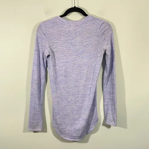 Wilfred Free Aritzia Women's Heather Blue V-neck Long Sleeve Top Size S