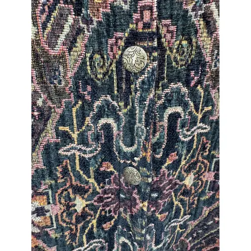 Vintage Gotcha Covered Tapestry Blazer Jacket Geometric Print Button Front 90's Black Size L