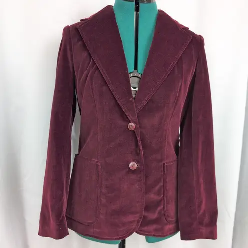 Vintage Ladies' Red Velvet Blazer Size M