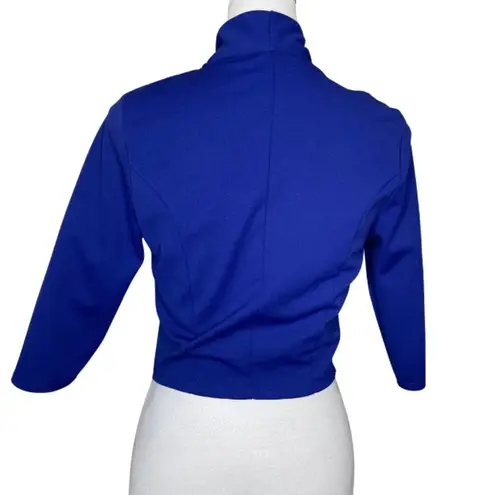 Eyrey Women's Cropped Cobalt Blue 3/4 Sleeve Blazer Top Event Occasion Sz Small