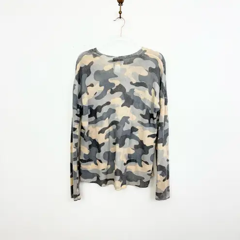 Islefield Cashmere Camo Print Sweater Gray Beige