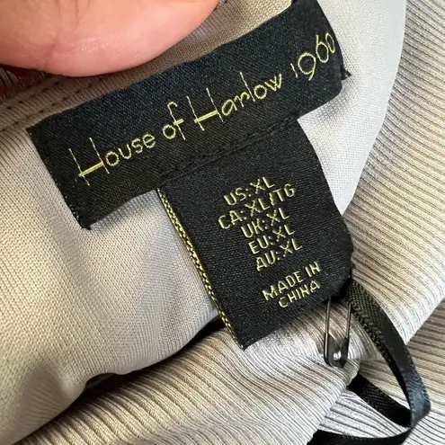 House of Harlow NWT 1960 Sleeveless Crew Neck Ribbed Taupe Bodysuit Sz XL