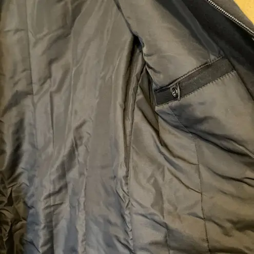 Tuscano Urbano women's size 40 IT thermal wool blend windproof long moto jacket Black