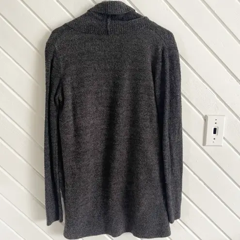 Barefoot Dreams CozyChic Lite Circle Cardigan in Black / Dark Grey Size Medium