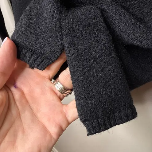 P. Luca Milano Women's Large Black Fuzzy Big Colorful Polka Dot Knit Sweater