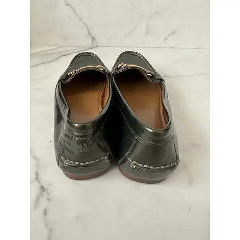 Coach  Olive Patent Leather Green Gray Loafers Size 6.5