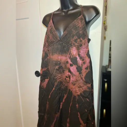 GAP Acid Wash Brown & Pink Cotton Sundress Size 16