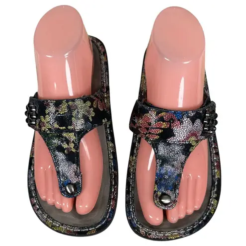 Alegria Carina Noche Flora Floral Leather Sandal Women's EU 37 US 6.5/7
