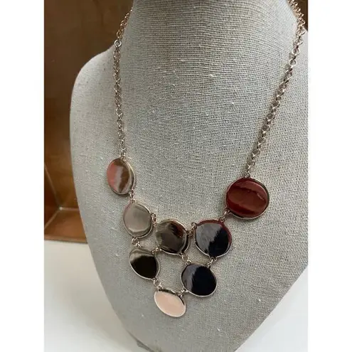 NWT Bay Studio Gold Tone Metal & White Dot Enamel Choker Style Necklace