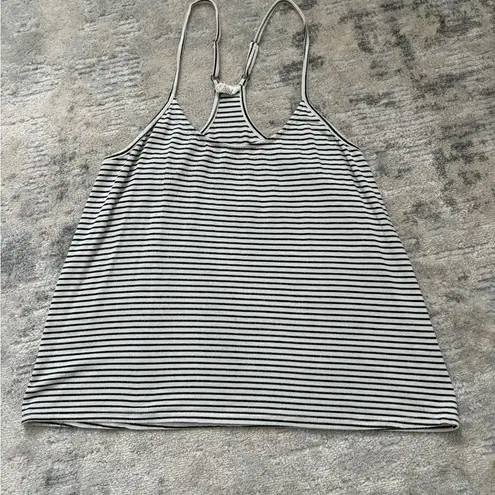 Full Tilt Essentials by  Racerback Striped Black & White Top