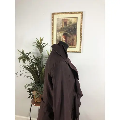 Sistè’s Made In Italy Pea Coat Purple SM Pocket Long Sleeve Open Wool Blended