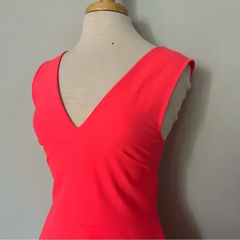 Felicity and Coco Neon Pink Plunge Vneck Open Back Cocktail Dress Size M
