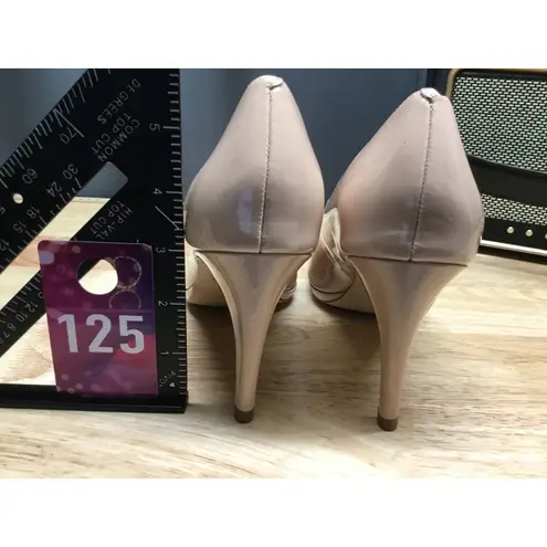 Cole Haan  Grand 360 Platform Pumps Women's 8.5 Beige Patent Leather Peep Toe