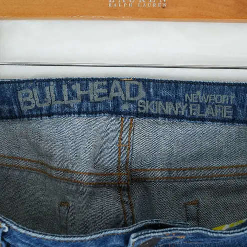 Bullhead Newport Skinny Flare Jeans Womens 13R Blue Stretch Denim Raw Hem Y2K Size undefined