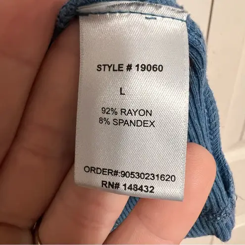 Soft Ribbed Women’s Tank, Masc Style, Cookies Clothing Company Size Large Blue