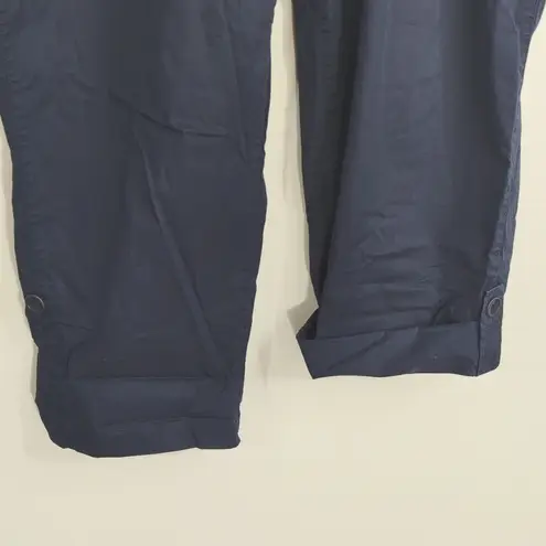 Eileen Fisher Eileen‎ Fisher Navy Blue Organic Cotton Tencel Blend Capris Pants Women's Large