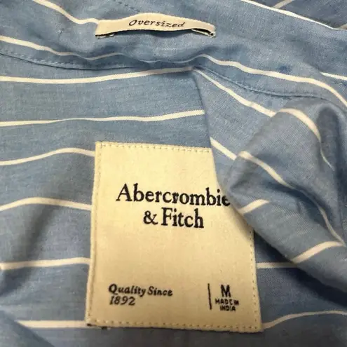 Abercrombie & Fitch  Womens Blue Striped Long Sleeve Button Down Shirt Top Size M