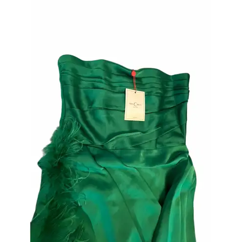 NWT Perrin Emerald Green Feather Miss Circle New York Gown