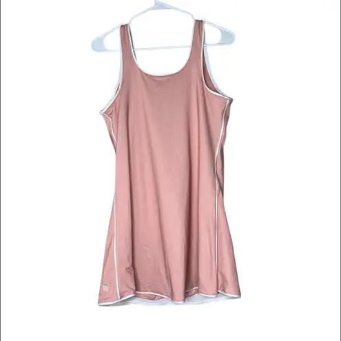 ALBION FIT NWT ALBION DOUBLES TENNIS DRESS, PINK BLISS/WHITE SIZE M