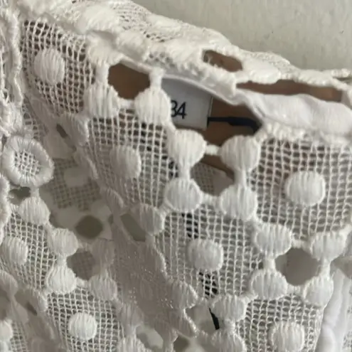 Sandro PARIS Gab Floral-Lace Pattern Dress Pink White