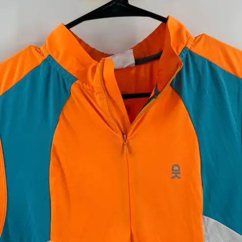 Little Donkey Andy 1/2 Zip Cycling Vest Size Medium Reflective Breathable Womens Orange