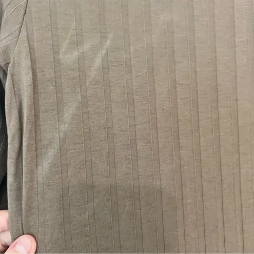 VERO MODA ribbed long sleeve midi dress in brown