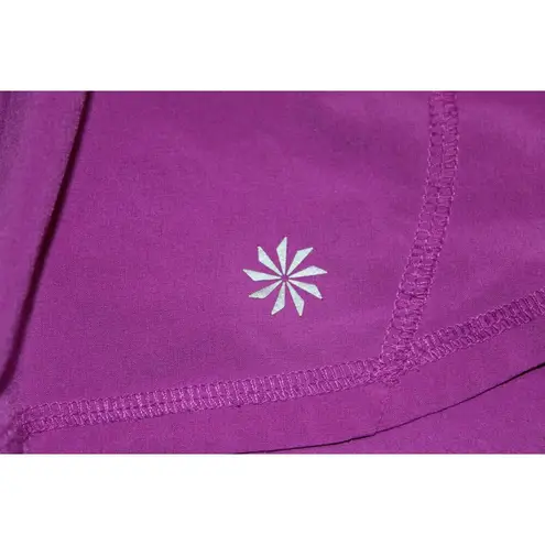 Athleta Womens  Ready Set Shorts Purple Silver Reflective Running Athletic Size M thumbnail 3