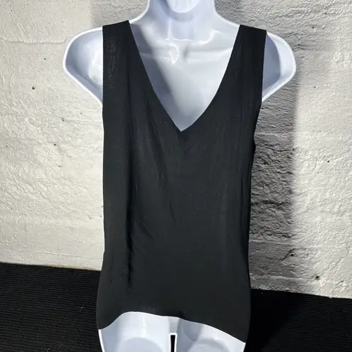 Vila Milano Tank Top Women Black Viscose V-Neck Sleeveless Comfort Pullover