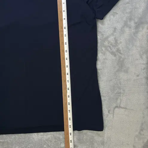 Brooks Brothers Red Fleece Navy Blue Scoop Neck T Shirt Women's L Rayon Blend Size L