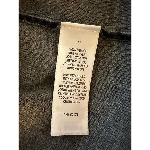 Kenar Wool Blend Open Cardigan Navy & Gray Classic Career Size Large