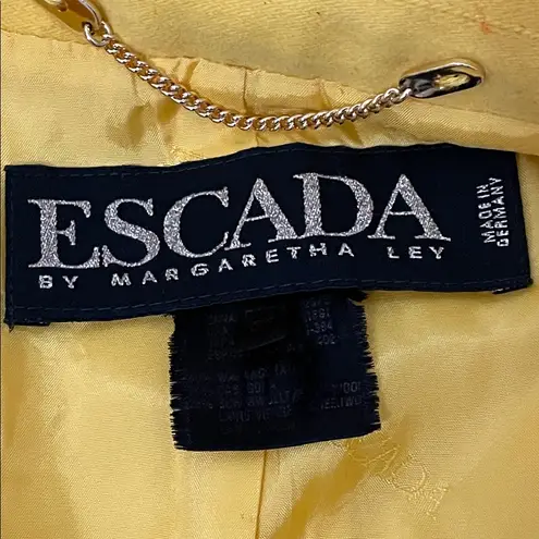 Vintage Escada Angora Cashmere Blend Jacket size 36 Yellow