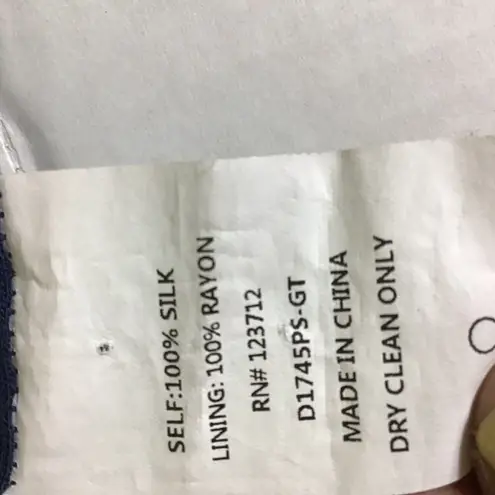 Rory Beca Women 100% Silk Drawstring Tunic Blue and White Sz. Sm Boho,Classic