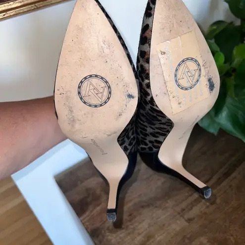 Adrienne Vittadini Leopard Print Pointed Toe Stiletto Heel Ankle Boots Size 8 - Image 6