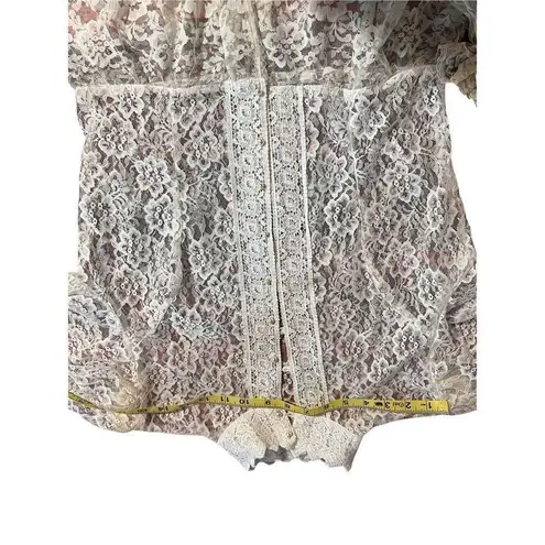 Gunne Sax 1970s Vintage Sheer Lace Victorian Prairie Blouse Women size Medium
