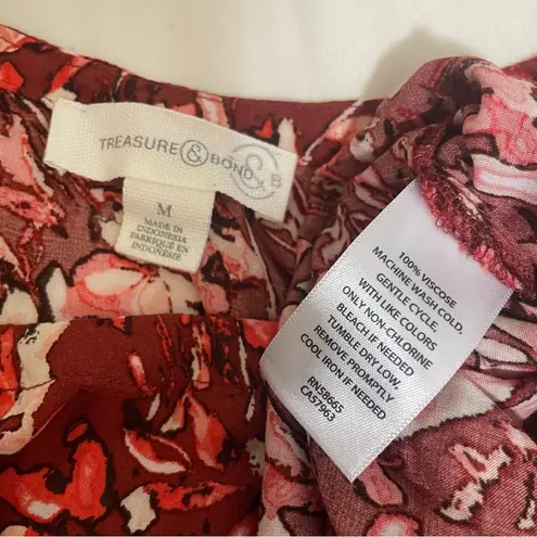 Treasure & Bond NWOT Rust Red Orange Floral Print Strappy Cami Blouse Top New