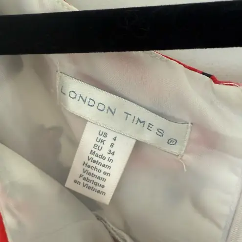 London Times Women’s 8 White Rose Floral Patterned Dress Office Core Career