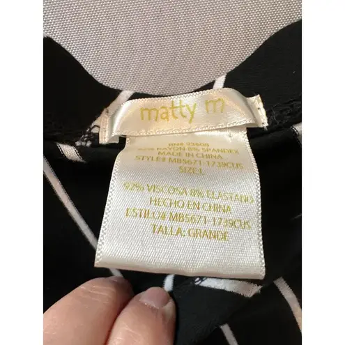 Matty M Black and White striped Maxi Skirt Size L Size L