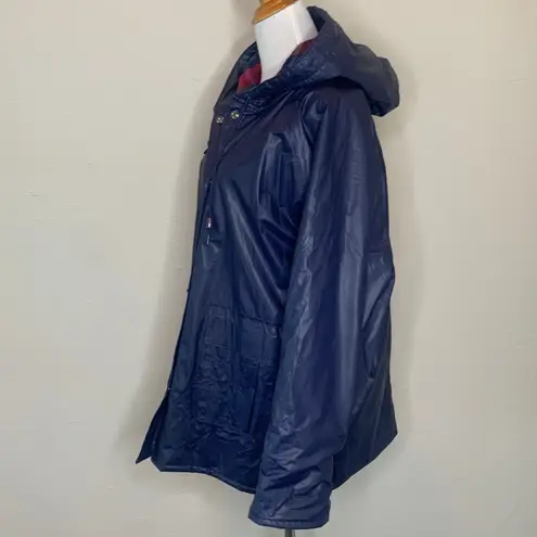 Vintage Apres Sport Rain Jacket Slicker Navy Blue Siz Medium