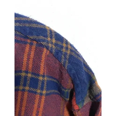 RSQ  Collective 2 Pocket Button Plaid Flannel Shirt Womens L Lumberjack Gorpcore