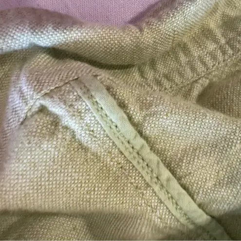 J Jill • Linen Blend Jacket Size L Petite Lime Green Front Pockets Blazer