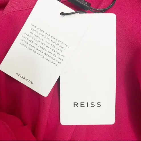 Reiss NWT Cleona Box Pleat Midi Skirt Magenta Red Pleated Women’s Size 6 NEW