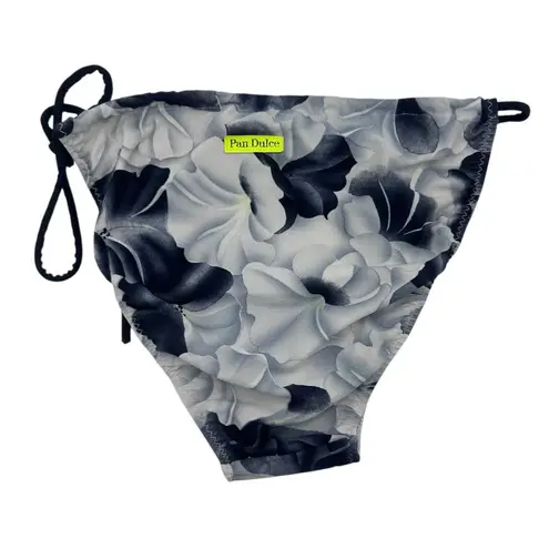 Vintage Pan Dulce Gray Scale Floral Black White Bikini Bathing Suit 11/12