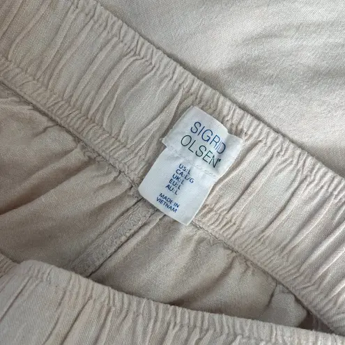 Sigrid Olsen Wide Leg Linen Pants in Women's Size Large in Ivory Beachwear - Image 6