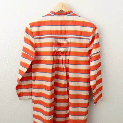 SUNSHINE TIENDA | Hidalgo Stripe Milly Dress Orange Blue Nude Gold | Small