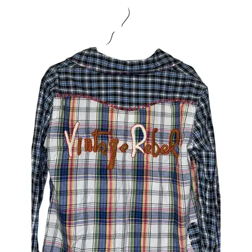 The Ranch Wear Women's Top Vintager Rebel Plaid Pearl Snap Button