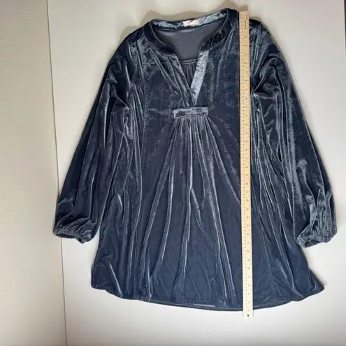 easel Velvet Tunic Top 2X Gray Long Sleeve Whimsigoth Boho Fall Comfy Relaxed